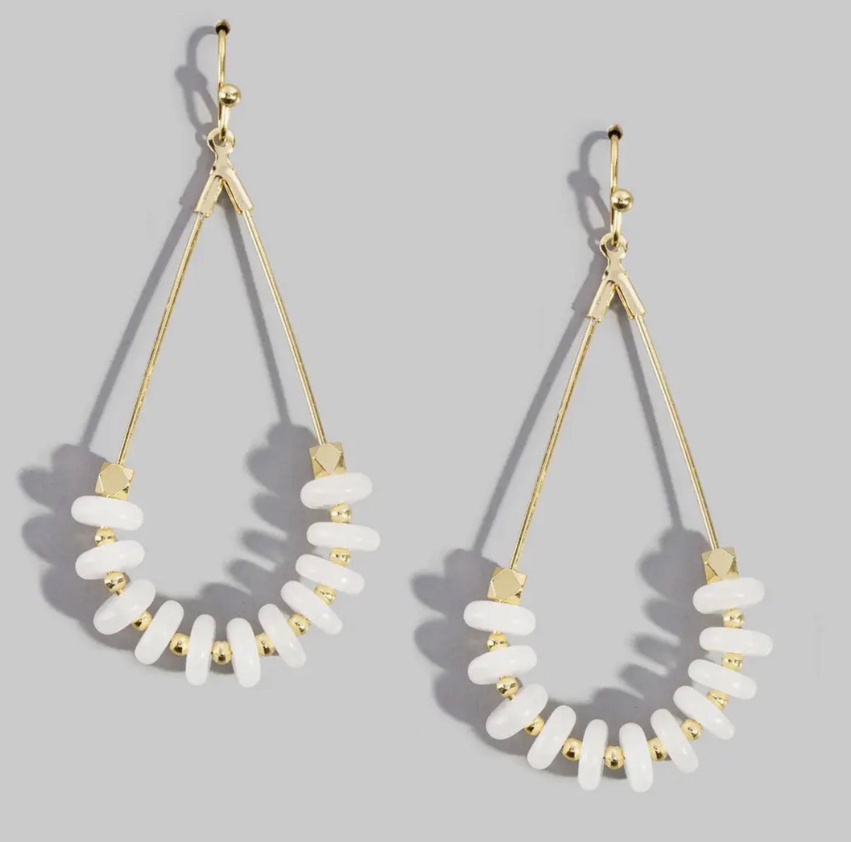 Genuine Stone + Wire
Drop Earrings