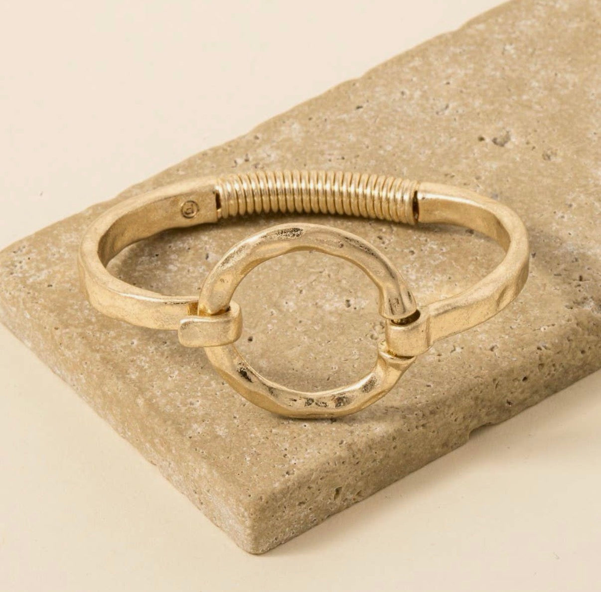 Hammered Circle Bangle Bracelet