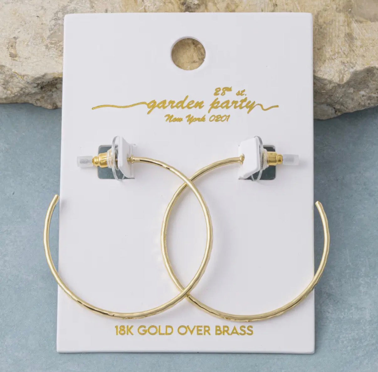 Gold Hammered Hoop Earrings