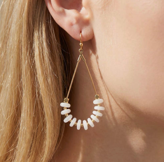 Genuine Stone + Wire
Drop Earrings